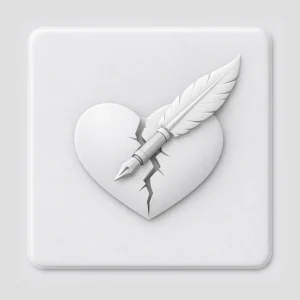 Illustration en relief représentant une rupture dans le flux de l'écriture, symbolisant la déconnexion entre l'auteur et son archétype.