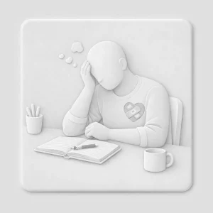 Illustration en relief soignée symbolisant la résilience et l'apaisement des blessures émotionnelles liées à la création littéraire.