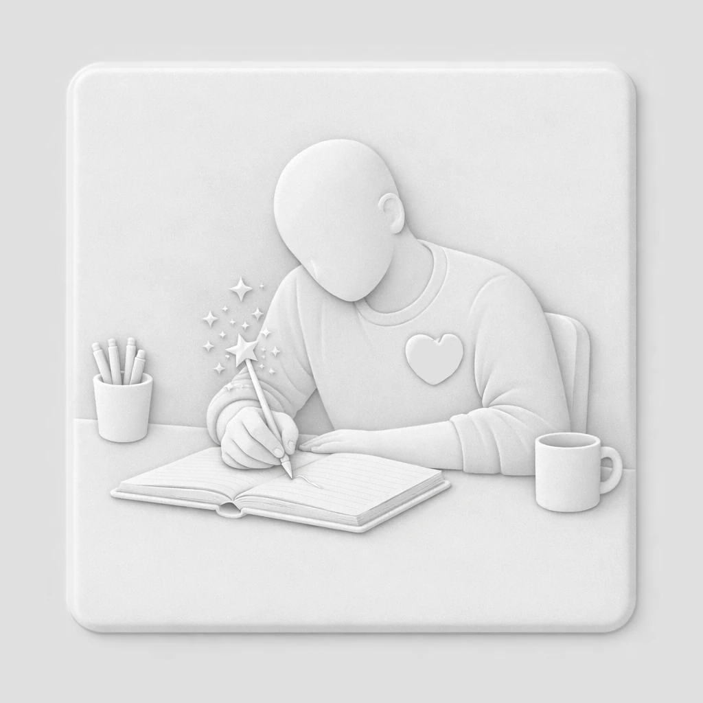 Illustration en relief épurée symbolisant la justesse de l'expression et la fin de la quête de perfection technique.