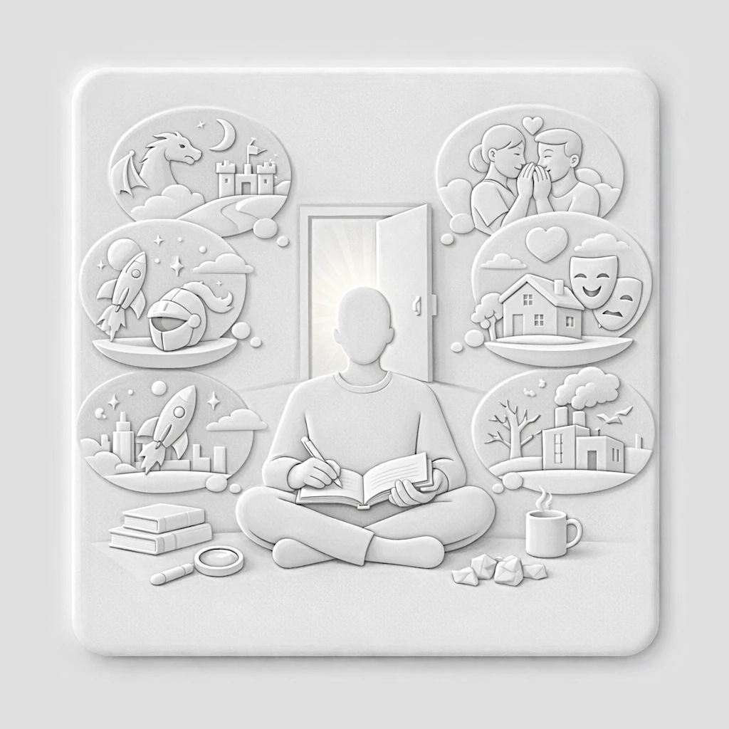 Illustration en relief montrant le passage du carcan des genres littéraires vers l'expression d'une vérité intérieure profonde.