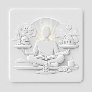 Illustration minimaliste en relief symbolisant l'harmonie entre la structure des archétypes et la vulnérabilité humaine de l'auteur.