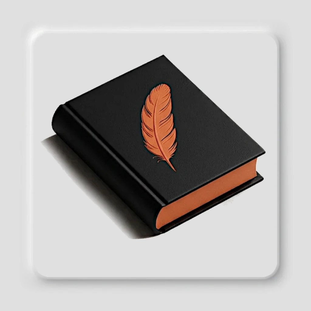 Livre à couverture noire orné d'une plume cuivrée, représentant l'ouvrage « Écrivains : 10 façons d'exister » publié par L'Éditrysse.